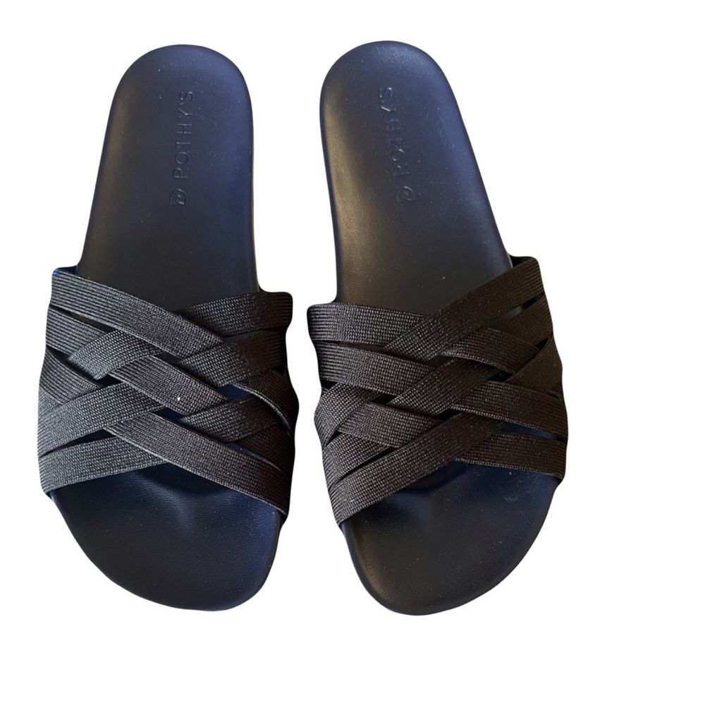 Rothy's Black Crisscross Slide Sandals